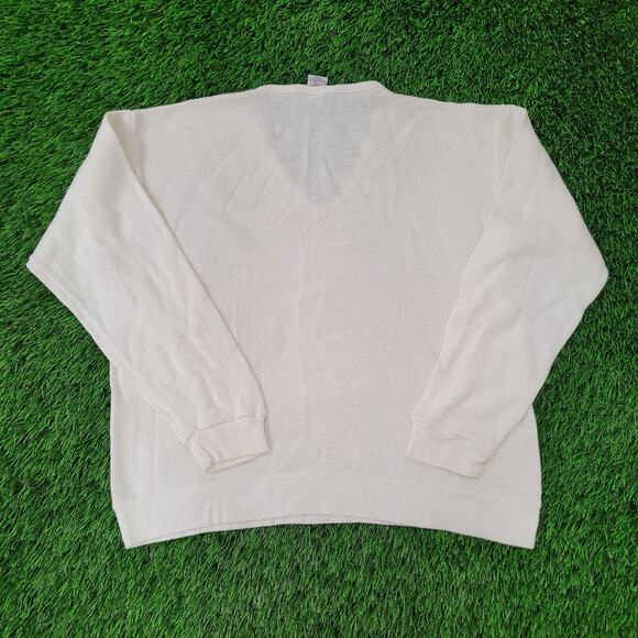 Vintage Ramstein-Varsity Sweater Womens Large 22x23 Ivory - Picture 2 of 12
